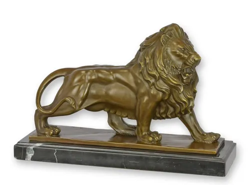 Aubaho Dekoobjekt Bronzeskulptur Löwe nach Barye - Stilvolle Bronzeskulptur im Retro Design, ideal als dekoratives Highlight für jedes Zuhause. Hochwertige Verarbeitung und einzigartiges Design sorgen für einen Blickfang in Ihrer Einrichtung.