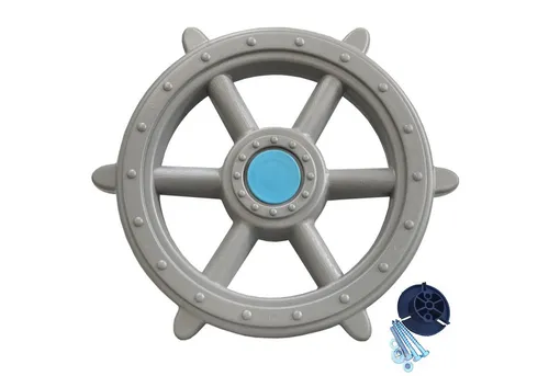 Loggyland Spielturm-Erweiterung Steuerrad Schiff Lenkrad Piratenlenkrad Ø 48 cm, (incl. Befestigungsmaterial), macht beim Drehen leise 