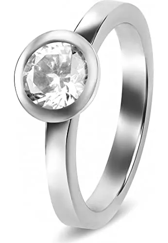 JETTE Damenring mit Farbstein 57, Silber 32004875 von JETTE