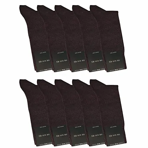ca·wa·so Herren Socken aus 100% Baumwolle – 10er-Set Freizeitsocken ohne Naht (43-46, braun) - Komfortable nahtlose Socken aus 100 % Baumwolle, hautfreundlich und pflegeleicht. Verstärkte Ferse und Spitze für hohe Haltbarkeit, ideal für den täglichen Gebrauch.