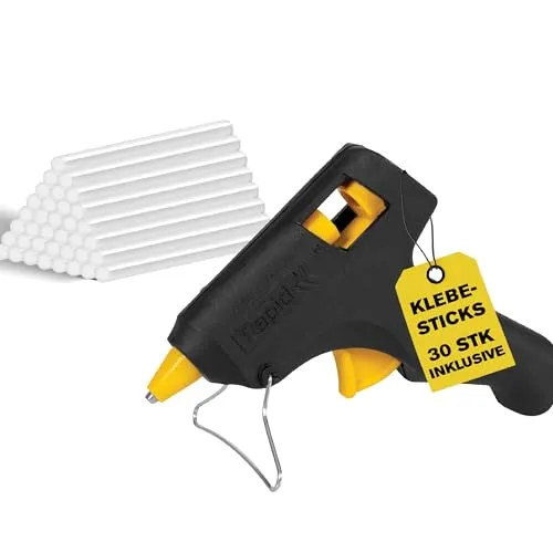 Rapid Hobby Heißklebepistole mit 30 universal Klebesticks, 7 mm Klebepistole für DIY, Reparaturen und Basteln, 100 g Klebeleistung pro Stunde, 10 Minuten Aufheizzeit