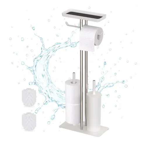 WC-Garnitur Toilettenbutler Klobürstengarnitur Toilettenständer Edelstahl Ablage