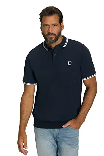 JP 1880 Herren Poloshirt Bauchfit Shirt, Nachtblau, L EU - Poloshirt für Herren mit Spezialschnitt bis 8 XL, elastischem Saumbund und hochwertigem Piqué, ideal für einen bequemen Sitz und modischen Look.