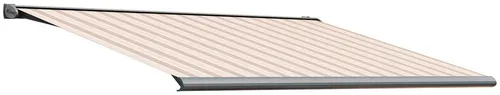 Wismar Kassettenmarkise S-Compact - Kassettenmarkise für den Außenbereich, windresistent bis Windstärke 5, mit motorisiertem Antrieb und eleganter beige-hellbrauner Optik. Ideal für gemütliche Stunden im Freien!