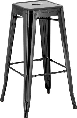 Deluke Barhocker Schwarz, Metall, 43x76x43 cm