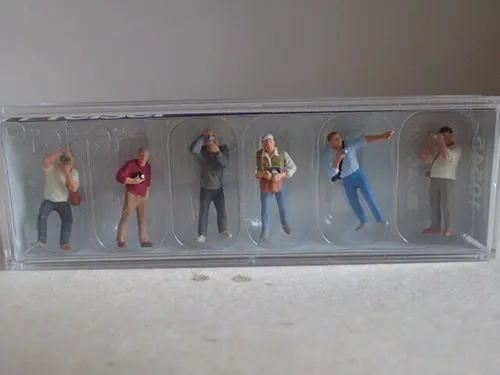 Preiser Eisenbahnfans Paparazzi Spotter Bahnsteig Bahn 10545 H0 1:87 OVP 6Fig