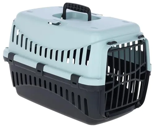 KERBL Transportbox Expedion – Blau/Schwarz (Tragegewicht 10 kg) - Praktische Transportbox Expedion in Blau/Schwarz aus robustem Kunststoff. Ideal für Katzen und kleine Hunde, mit Tragegriff und Autosicherheitsgurt-Vorrichtung für sicheren Transport. Maße: 45 x 30 x 30 cm.