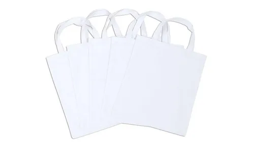 Betzold Baumwolltaschen, 5 Stück, Farbe: weiß