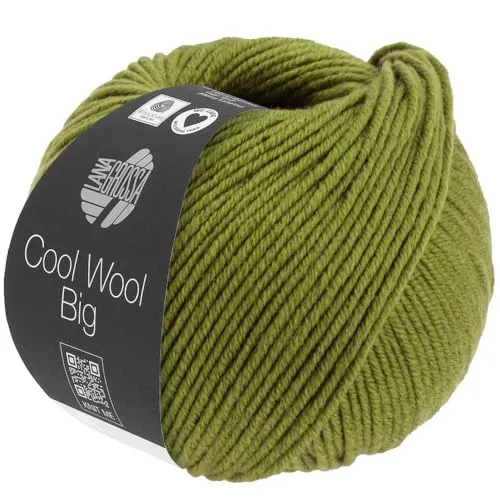 LANA GROSSA Cool Wool Big | Extrafeine Merinowolle waschmaschinenfest und filzfrei | Handstrickgarn aus 100% Schurwolle (Merino) | 50g Wolle zum Stricken & Häkeln | 120m Garn FB 1021
