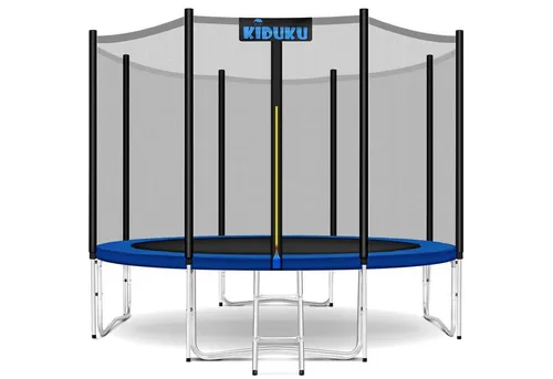 KIDUKU Gartentrampolin 305 cm - Sicherheit und Spaß für Kinder - Trampolin für Outdoor mit Sicherheitsnetz, gepolsterten Stangen und Randabdeckung. Ideal für Kinder ab 6 Jahren, max. Benutzergewicht 150 kg. Perfekt für unvergessliche Sprünge im Garten!