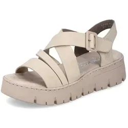 Rieker Damen Klassische Sandalen V1063 - Wanderschuhe für Damen, bequeme Sandalen mit Klettverschluss und schickem Keilabsatz, ideal für warme Sommertage und Freizeitaktivitäten.