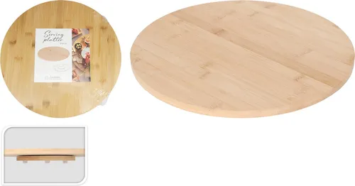 Drehteller aus Bambus - Drehkabinet Servierplatte Ø 35cm - Servierplatte aus hochwertigem Bambus, drehbar für einfache Handhabung und ideal für Tapas und Snacks in Küche oder Esszimmer.