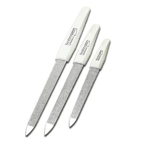 SMI 3-tlg Saphirnagelfeile Set Solingen Saphir Nagelfeilen Doppelseitige Maniküre Pediküre Nagelfeile Fein/Grob - Made in Germany
