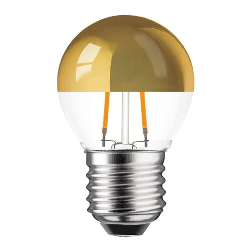 LED Filament Tropfen Leuchtmittel 2W = 25W E27 Kopfspiegel Gold Warmweiß 2700K