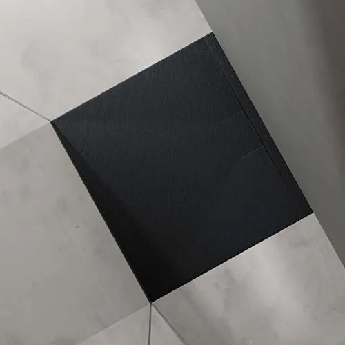 doporro Duschtasse Duschwanne 90x100x3 flach Mineralguss - Duschkabinen & -wände, elegante und antirutsch Duschwanne aus Mineralguss in matt Anthrazit für bodengleiche Montage, mit integriertem Gefälle für optimalen Wasserabfluss.