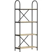 vidaXL Regal Sonoma Eiche 60 x 30 x 146 cm - Stylisches Bücherregal aus Holzwerkstoff mit 4 Regalen. Bietet eleganten Stauraum für Bücher und Deko, ideal für moderne Wohnungen.