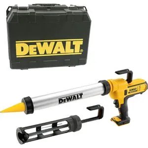 DeWalt Kartuschenpresse DCE581NK-XJ, elektrisch, Akku 18V - Akku-Kartuschenpresse für zähflüssige Kleb- & Dichtstoffe mit hohem Auspressdruck und LED-Licht für Arbeiten bei schlechten Lichtverhältnissen. Inkl. Zubehör für verschiedene Gebindegrößen.