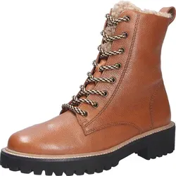 Paul Green Damen Stiefel - Elegante Schnürboots in Mittelbraun, Gr. 51/2 - Wanderschuhe aus hochwertigem Glattleder mit auswechselbarer Decksohle für individuelle Einlagen. Ideal für normale Füße und Waden, mit stabiler Gummisohle für besten Halt.