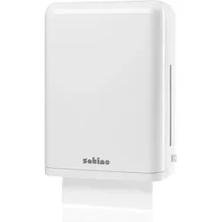 Wepa Satino Falthandtuchspender groß - Handtuchspender für hohe Besucherzahlen, flexibel und sparsam im Verbrauch. Ideal für häufige Nutzung mit individuell einstellbarer Blattbreite.