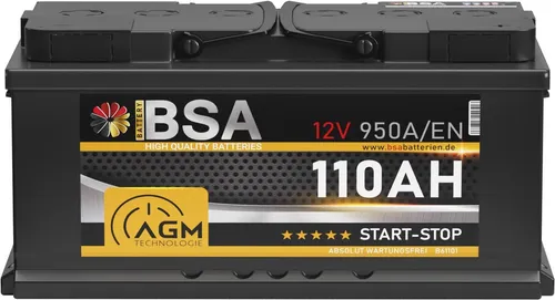AGM Batterie 110Ah 12V für Start-Stopp-Systeme