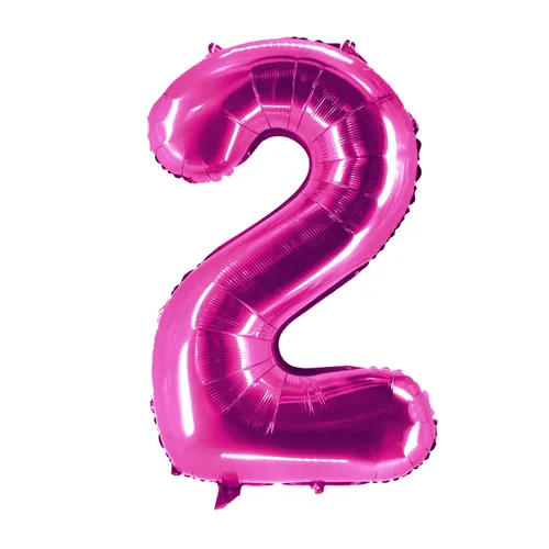 Folienballons Pink 100cm Zahl 2