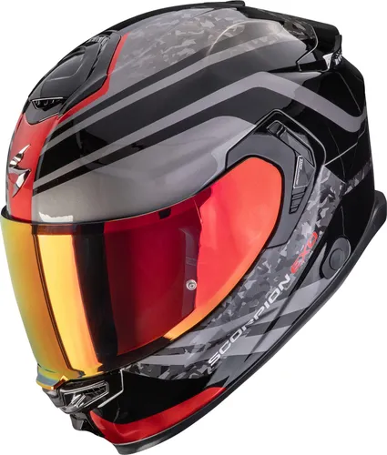 Scorpion EXO-GT SP Air Integralhelm schwarz/rot, XS (53/54) - Hochwertiger Integralhelm mit einzigartigem Design für optimale Sicht und Komfort. Das Cool Tech Belüftungssystem sorgt für frische Luft, während das Not-Entriegelungs-System Sicherheit bietet.