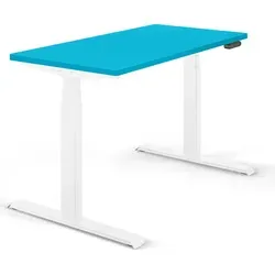 Höhenverstellbarer Schreibtisch REC 120x60cm in Blau und Weiß