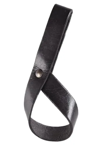 Ulfberth | Trinkhornhalter aus Leder für 0,2l bis 0,4l Trinkhörner | Gürtelhalter für Trinkhörner |Gürtel Horn Halter | Mittelalter Wikinger LARP (Schwarz)