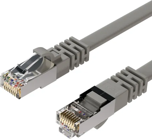 RJ45 Flachkabel m. CAT 7 Rohkabel slim 0,5m