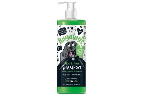 Bugalugs Tiershampoo Bugalugs Aloe & Kiwi Hundeshampoo - Lang anhaltende Frische und Pflege, 500 ml, (1-St), pH neutral, Hundeshampoo, mit Vitaminen, mit Aloe Vera
