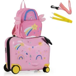 COSTWAY 2tlg Kinderkoffer + Rucksack, 12