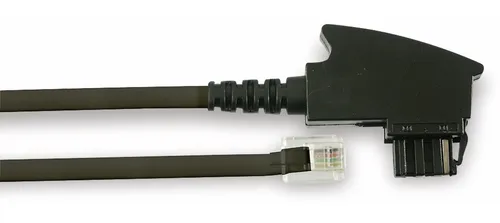 Telefon-Anschlusskabel, TAE/F, 6m, schwarz