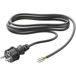 ledscom.de Schukostecker Typ F mit Außenkabel, 2 m, schwarz , 3 x 0,75 mm2