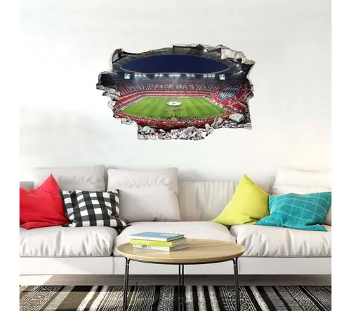 FC Bayern München 3D-Wandtattoo - Wandtattoo für Fußballfans, selbstklebend und rückstandslos entfernbar, ideal für die Dekoration von Wohnräumen oder Fan-Ecken.