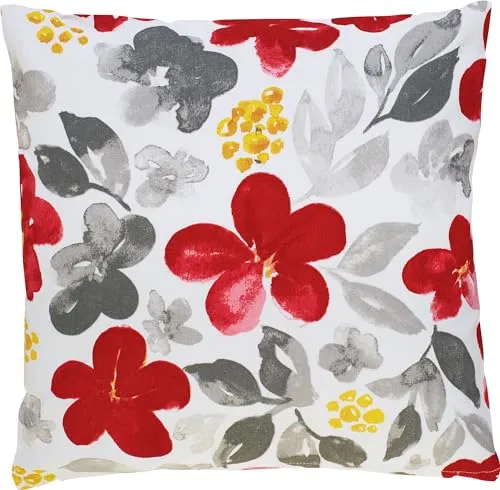 REDBEST Kissenhülle Baumwolle rot-grau Größe 40x40 cm
