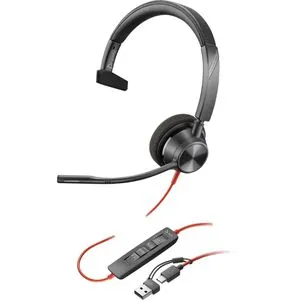 HP Poly Blackwire 3310 - Kabelgebundenes On-Ear Headset mit Rauschunterdrückung - Headset mit aktiver Rauschunterdrückung, ideal für ungestörte Gespräche. Zertifiziert für Microsoft Teams und UC, perfekt für Büro und Home Office.