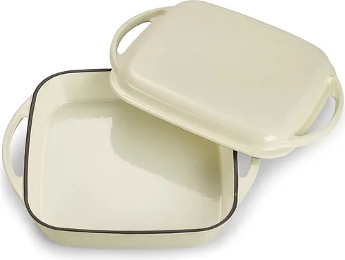 ECHTWERK 2-in-1 Universalbräter und Pfanne - Vielseitiger Bräter aus emailliertem Gusseisen für Backöfen, Grill & Induktion, antihaftbeschichtet und hitzebeständig bis 260 °C, ideal für Camping und Outdoor.