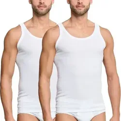 Schiesser Essentials Cotton Feinripp Shirt Doppelpack Uni weiß