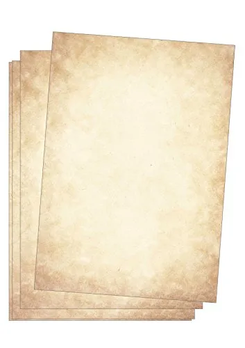 Edition Seidel Premium Briefpapier Vintage Altes Papier 100 Blatt DIN A4 120g/qm Motivbriefpapier Mittelalterliches Bastelpapier Urkunde Urkundenpapier Optik ähnlich Pergamentpapier
