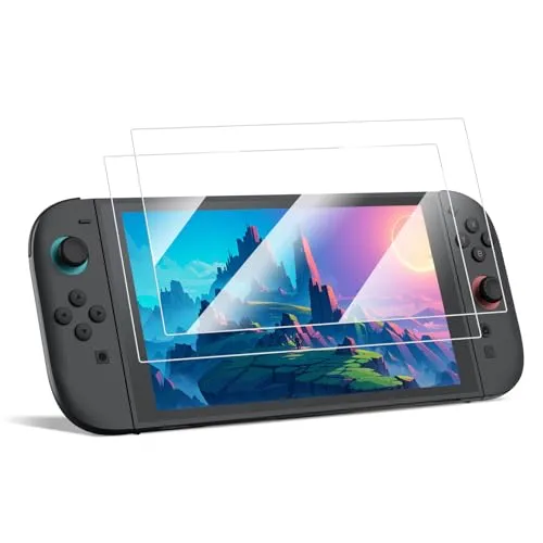 FINTIE 2 Stück Schutzfolie für Nintendo Switch 2 (2025), Klar HD 9H Härte Kratzfest Displayschutzfolie Screen Protector Displayschutz Folie, für Switch 2025 7.9-Zoll-Bildschirm