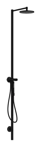 Axor Starck Duschsäule mit Thermostat und Kopfbrause - Mattschwarz - Duschsysteme & -paneele, elegant in mattschwarz und mit präziser Temperaturkontrolle für ein luxuriöses Duscherlebnis.