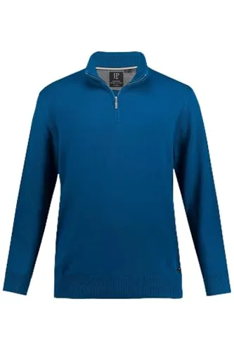 JP 1880 Herren große Größen L-8XL bis 7XL, Troyer aus Strick, Pullover mit Stehkragen, Zipper, Rippbündchen, Reine Baumwolle blaugrün XL 716842768-XL