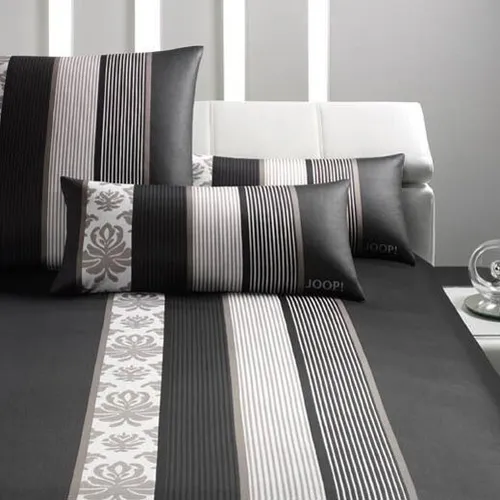 JOOP Bettwäsche Ornament Stripe schwarz 155x220 cm in schwarz von JOOP!
