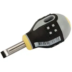 BAHCO ERGOTM Schraubendreher für Schlitzschrauben, gerade, mit kurzem Gummigriff, 0,6 mm x 3,5 mm x 25 mm