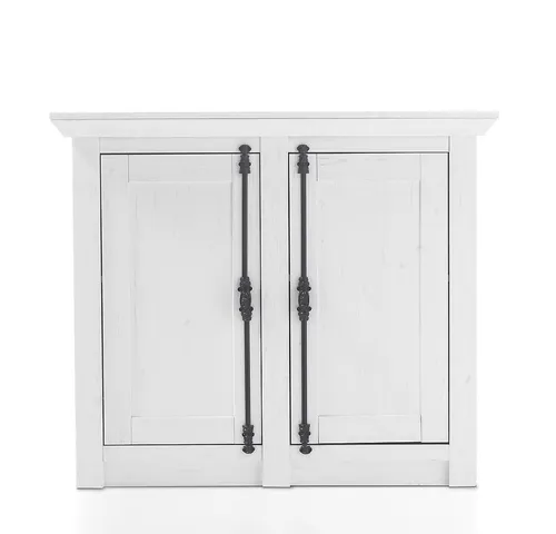 Lomadox Kommode WINGST-61 – Klassische Landhausoptik in Weiß - Elegante Kommode aus Spanplatte im Landhausstil, Maße B/H/T: 105x90x45 cm. Ideal für die Garderobe, bietet viel Stauraum und verleiht Ihrem Raum einen charmanten Look.