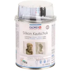 Glorex Silikon Kautschuk RTV NV 1000 g - Niedrigviskoser Silikonkautschuk für Formbau, hohe Elastizität und Einreißfestigkeit, ideal für kreative Bastelprojekte.