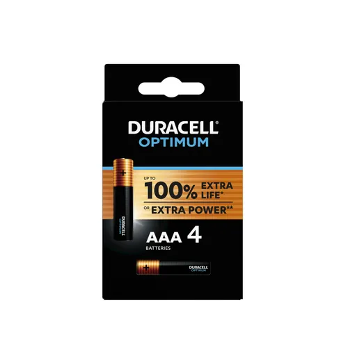 Blister 4 Batterie Batterien Alkali- duracell Optimum Microzelle AAA MN2400 LR03