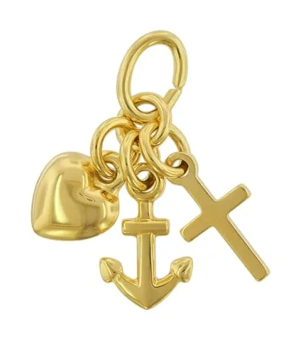 trendor Kettenanhänger Glaube-Liebe-Hoffnung Gold 333 - 8 Karat - Kettenanhänger aus 8-karätigem Gelbgold, mit Kreuz, Herz und Anker als Symbole für Glaube, Liebe und Hoffnung. Ein zeitloses Schmuckstück für besondere Anlässe.