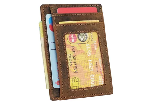 Manza Kartenetui Kartenetui Herren Super Smart Geldbörse für EC-Karten und Geldscheine, Super Flach, 7 Kartenfächer, 1 Scheinfach, RFID Blocker