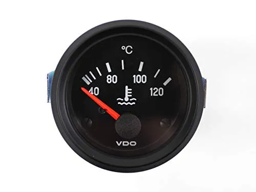 VDO Temperaturanzeige 52mm 310040002 Retro 24V 120C schwarz Temp Anzeige 1013085
